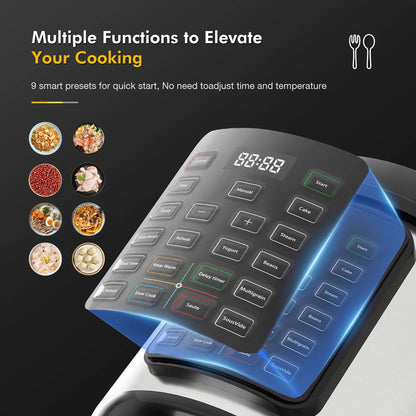 Electric Pressure Cooker 8 Quart, Instant Multi Cooker Stainless Steel Cooker