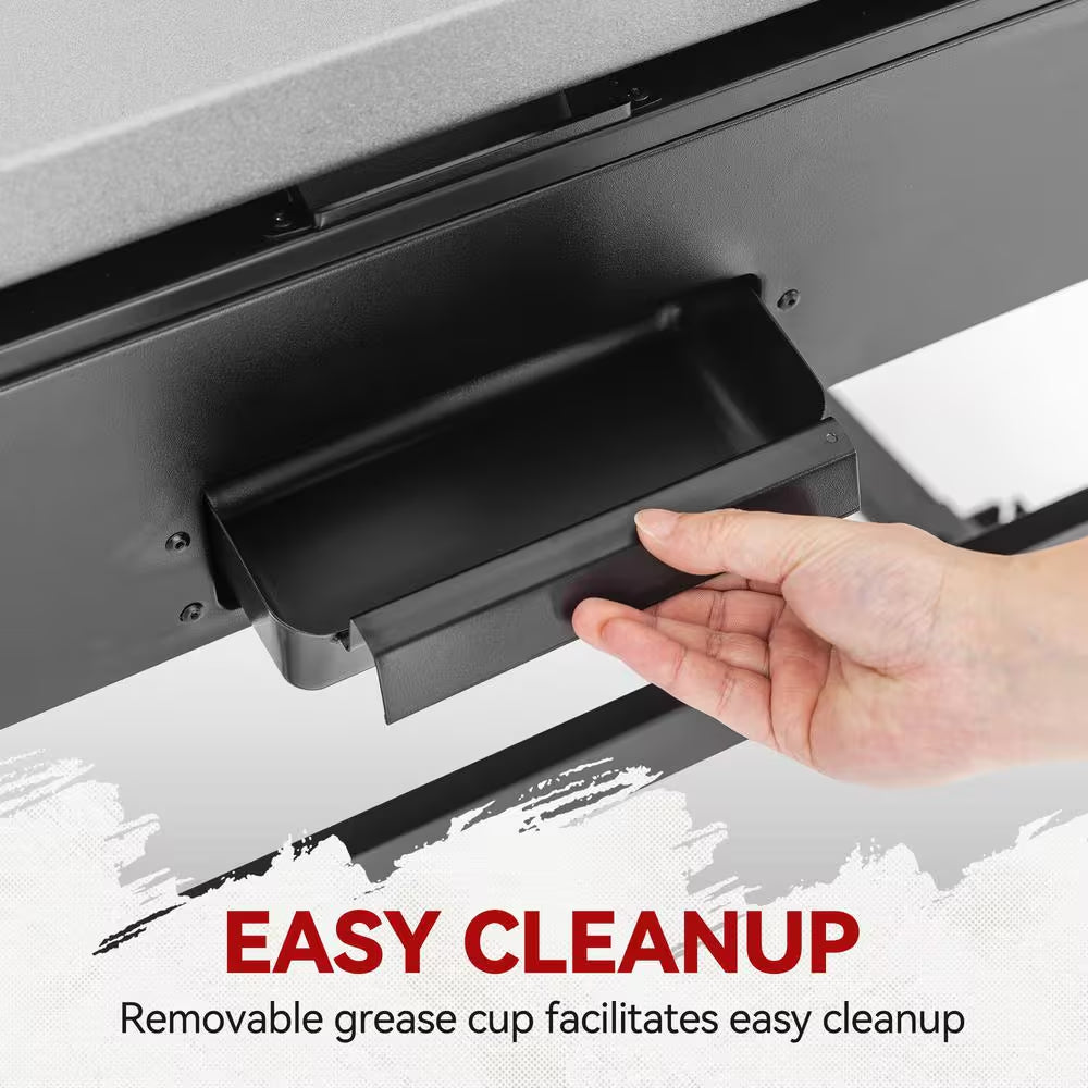 35 In. 4-Burner Flat Top Gas Griddle, 52,000 BTU Cooking Power, Perfect for Outdoor Cooking, Black