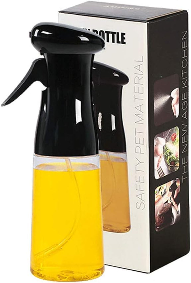Oil Sprayer for Cooking, 7Oz/210Ml Olive Oil Spray Bottle Dispenser, BBQ Cooking Spray Bottle for Cooking, Baking, Salad, Air Fryer, Roasting (Black)