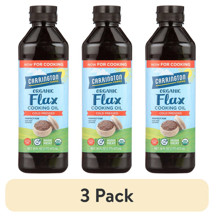 (3 Pack)  Organic Flax Cooking Oil,16Oz