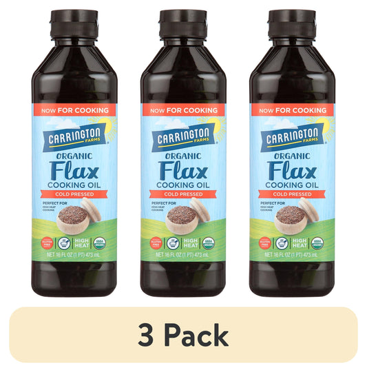 (3 Pack)  Organic Flax Cooking Oil,16Oz