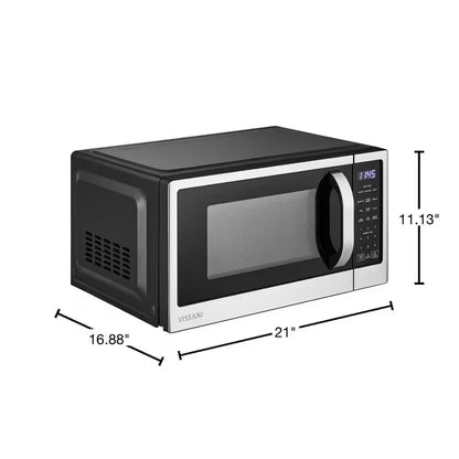 21 In. 1.1 Cu. Ft. 1000-Watt Countertop Microwave Oven in Fingerprint Resistant Stainless Steel and Bar Handle