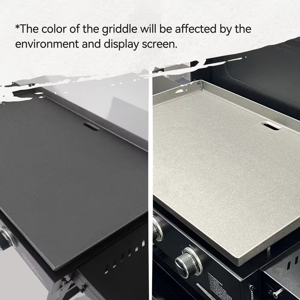 35 In. 4-Burner Flat Top Gas Griddle, 52,000 BTU Cooking Power, Perfect for Outdoor Cooking, Black