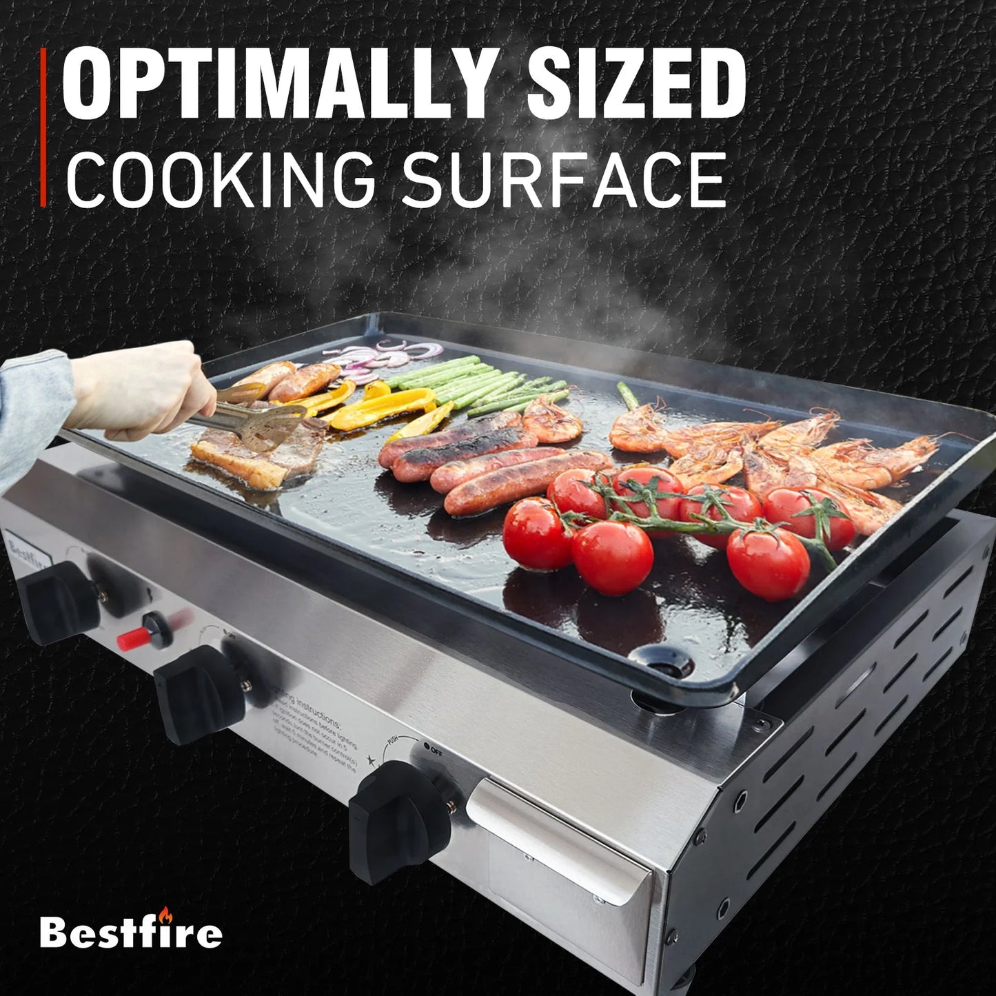 3 Burners Gas Propane Griddle,30000 BTU Outdoor Portable Propane Gas Grill Griddle, Stainless Steel Flat Top Griddle Station for Kitchen, BBQ, Camping Tailgating 23 Inch Flat Top Grill