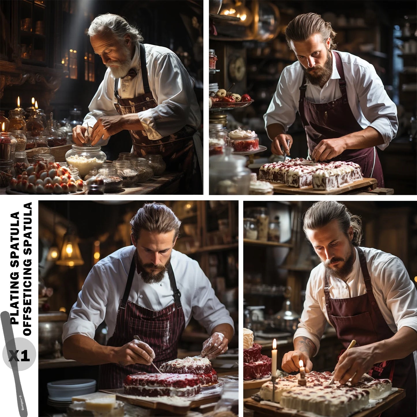 | Plating Tools Culinary Set | 11 Piece Professional Chef Plating Tools Kit | Kitchen Plating Utensils | Modernist Cuisine Food Art | Stainless Steel | Black