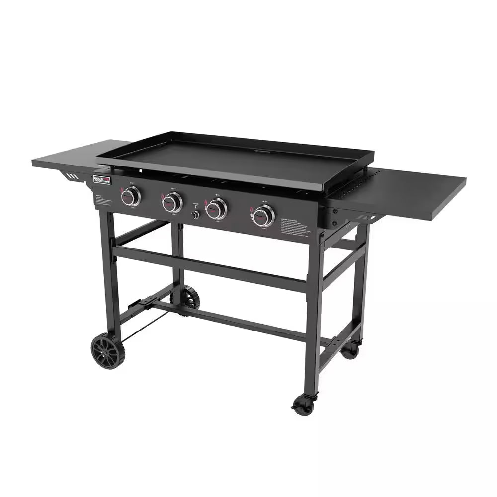 35 In. 4-Burner Flat Top Gas Griddle, 52,000 BTU Cooking Power, Perfect for Outdoor Cooking, Black