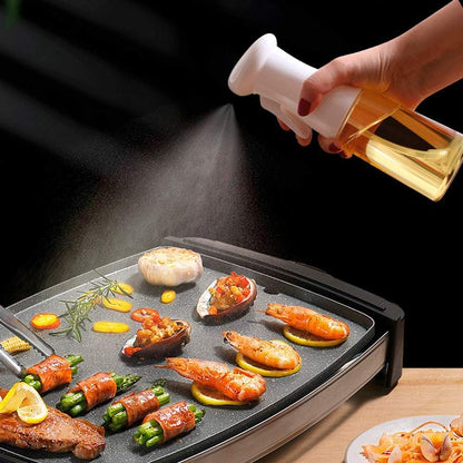 Oil Sprayer for Cooking, 7Oz/210Ml Olive Oil Spray Bottle Dispenser, BBQ Cooking Spray Bottle for Cooking, Baking, Salad, Air Fryer, Roasting (Black)