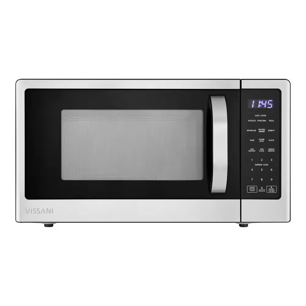 21 In. 1.1 Cu. Ft. 1000-Watt Countertop Microwave Oven in Fingerprint Resistant Stainless Steel and Bar Handle