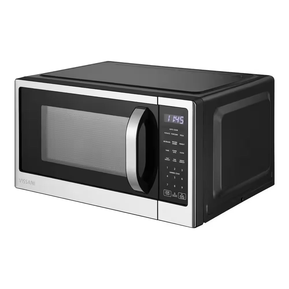 21 In. 1.1 Cu. Ft. 1000-Watt Countertop Microwave Oven in Fingerprint Resistant Stainless Steel and Bar Handle