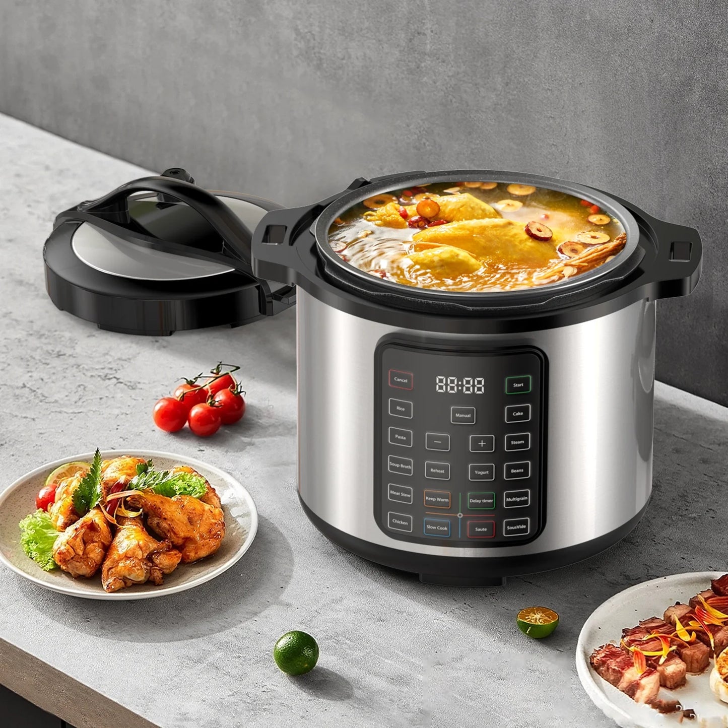 Electric Pressure Cooker 8 Quart, Instant Multi Cooker Stainless Steel Cooker