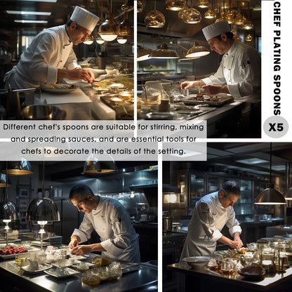 | Plating Tools Culinary Set | 11 Piece Professional Chef Plating Tools Kit | Kitchen Plating Utensils | Modernist Cuisine Food Art | Stainless Steel | Black