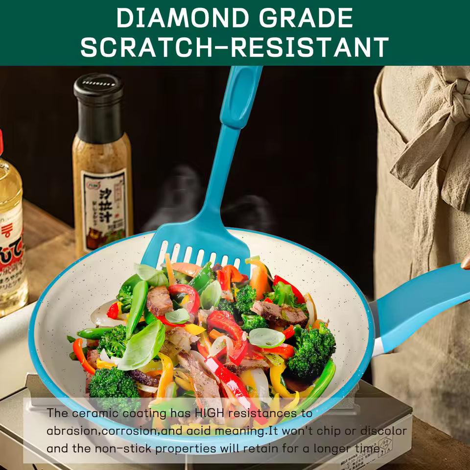 13-Piece Luxury Non-Stick Cookware Set Frying pan, casserole dish, wok, skillet – versatile, stylish, durable, outdoor set