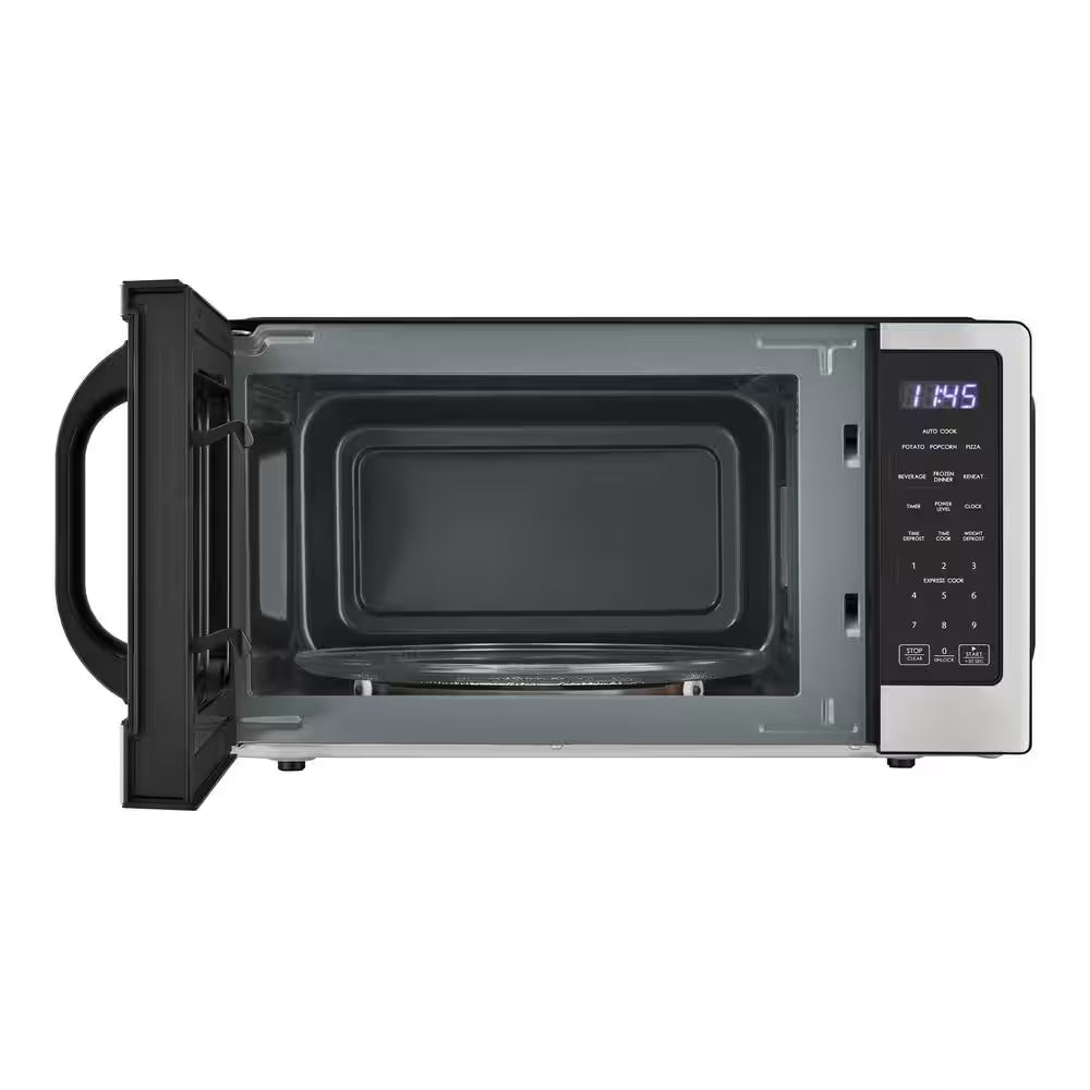 21 In. 1.1 Cu. Ft. 1000-Watt Countertop Microwave Oven in Fingerprint Resistant Stainless Steel and Bar Handle