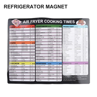 Air Fryer Cheat Sheet Magnetic Air Fryer Cooking Times Chart Magnet Cheat Sheet Set Air Fryer Accessories Cook Book Recipe Card Meat Temp Guide