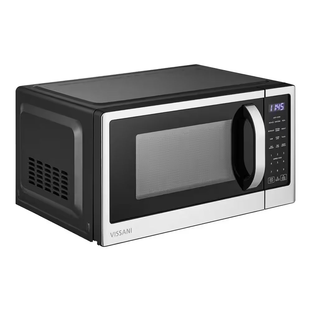 21 In. 1.1 Cu. Ft. 1000-Watt Countertop Microwave Oven in Fingerprint Resistant Stainless Steel and Bar Handle