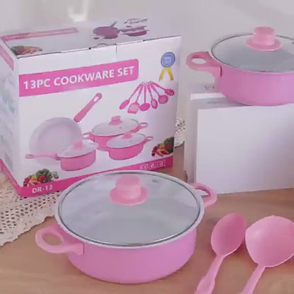 13-Piece Luxury Non-Stick Cookware Set Frying pan, casserole dish, wok, skillet – versatile, stylish, durable, outdoor set